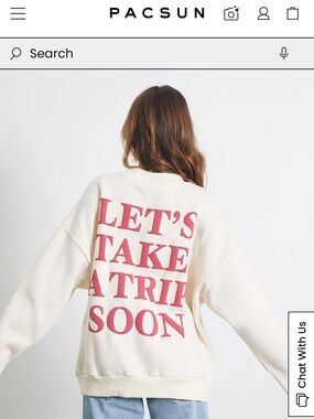 Yellow LBL Cream Sweatshirt with Pink Graphic Slogan